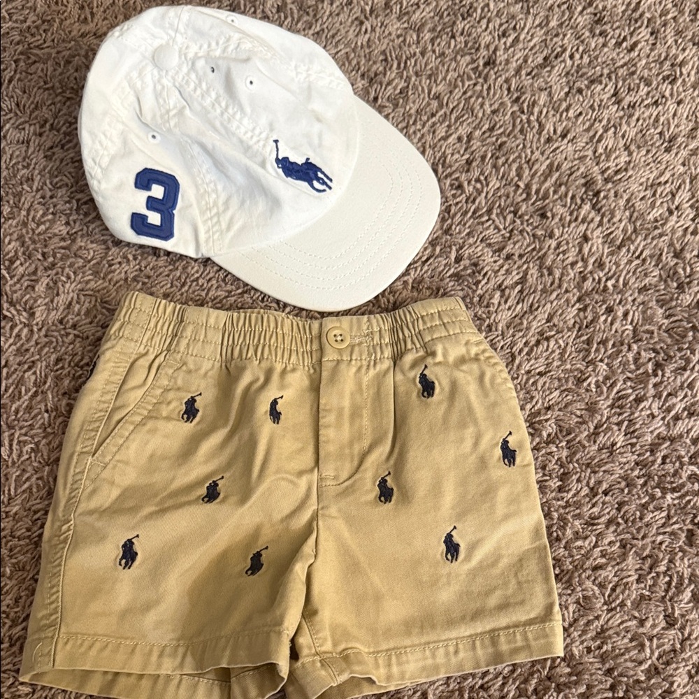 Ralph Lauren White and Tan Set with Navy Accents